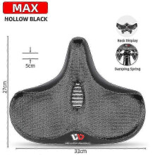 (MAX Hollow Black) West Biking Ergonomic Bicycle Saddle Long Distance Cycling Widen Thicken Cushion Mtb Touring Bike Saddle Comfortable E-bike Seat