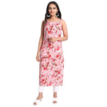 (S, Light Pink) PATLANI Women' Crepe Full Stitched Kurti