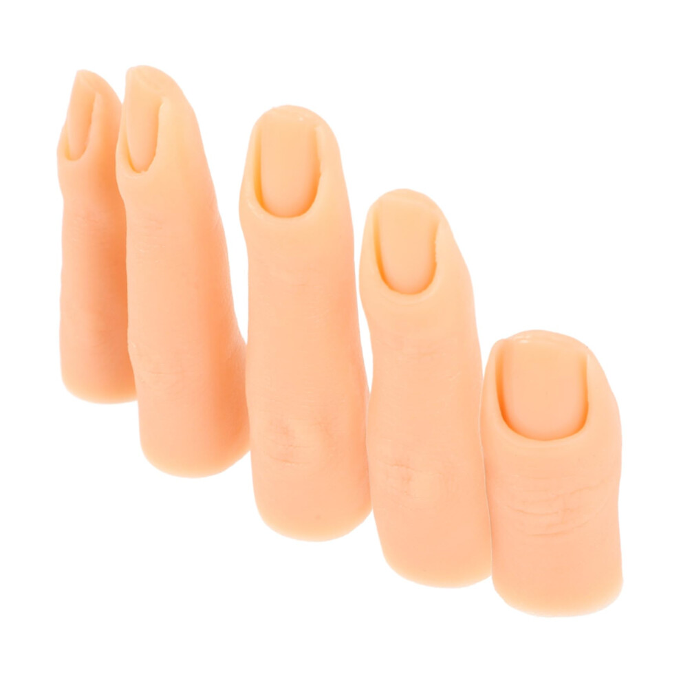 5Pcs Silicone Nail Practice Fingers with Flexible Joints for Nail Art Training and Manicure Display