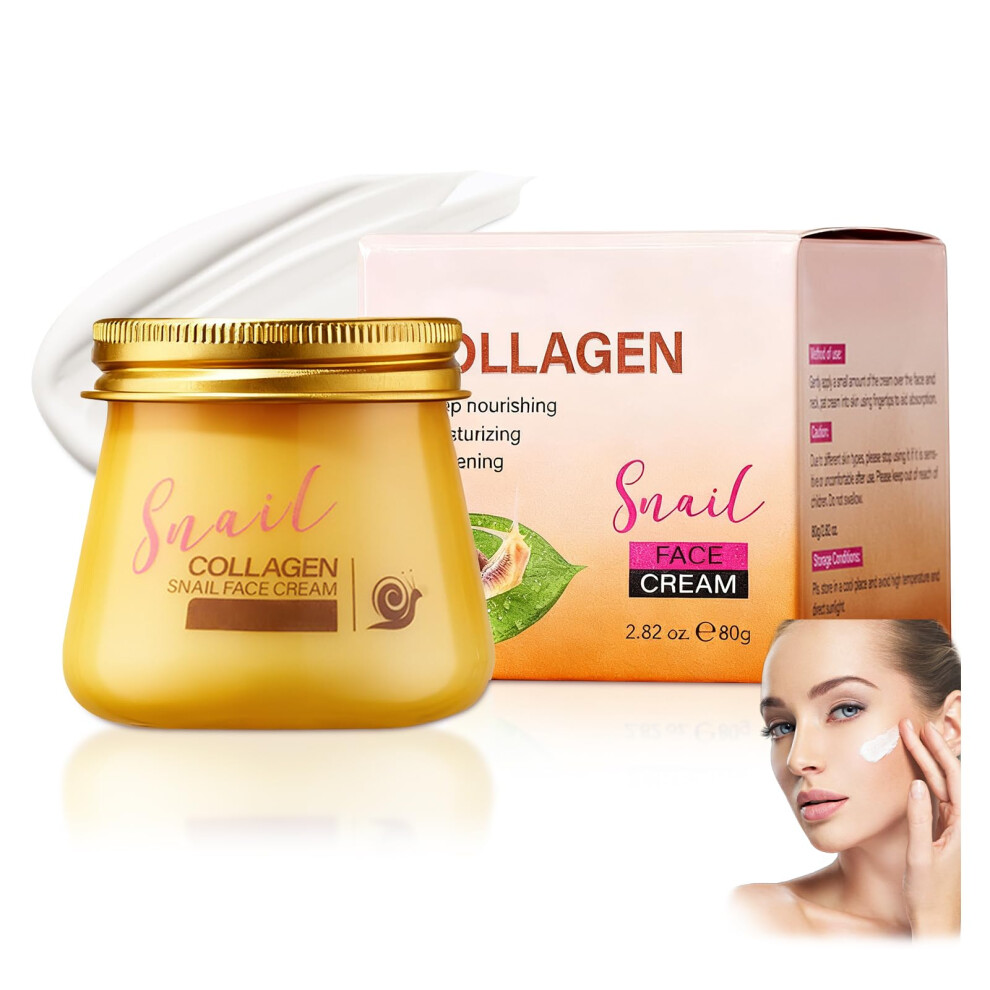 Women's Cream Snail Collagen Face With Deep Hydration And Antiwrinkle Care Moisturizer For