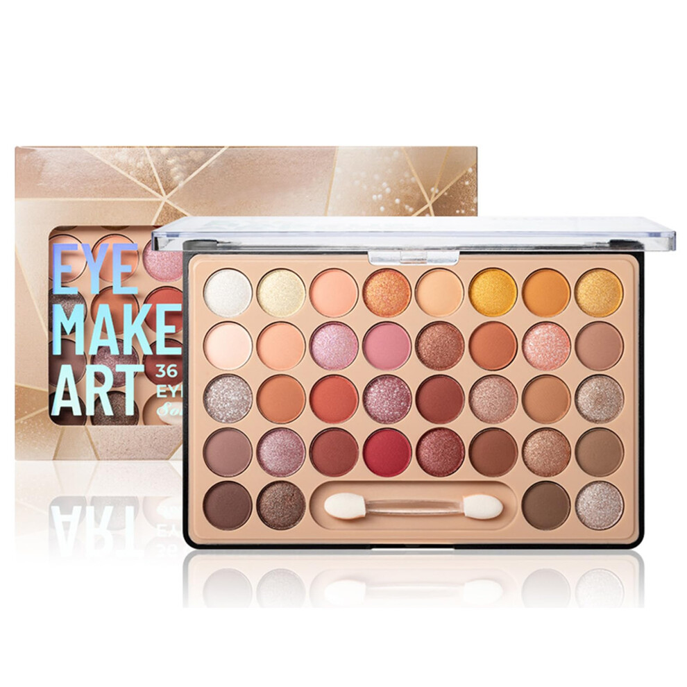 Cream 36 Colors Nude Eyeshadow Palette Matte Shimmer Pigmented Waterproof Longlasting Blendable