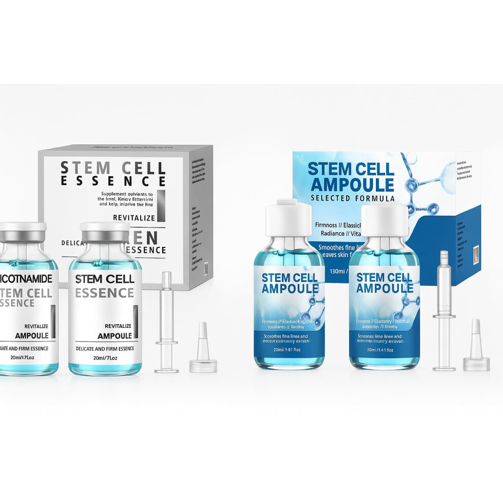 Stem Cell Face Serum 4 Pcs Microneedling Ampoules Korean AntiAging Hydration for Wrinkles 1 fl oz