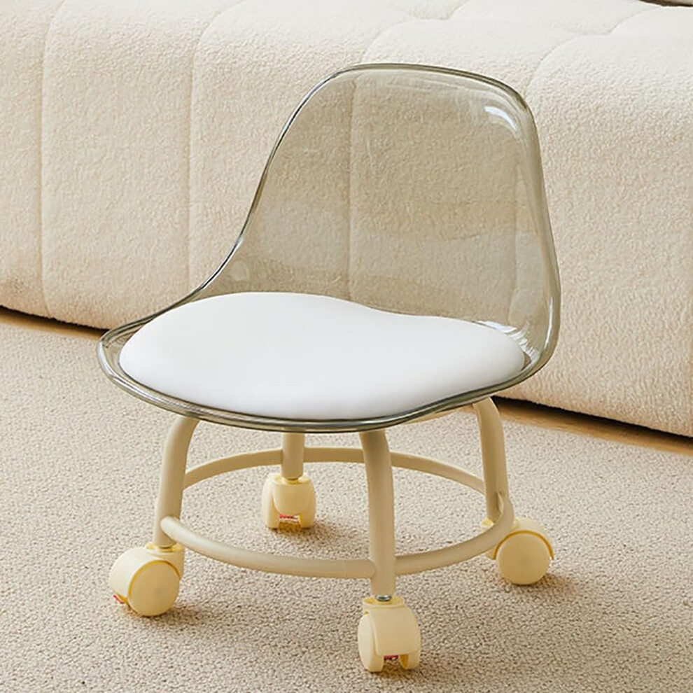 Rolling Stool With Backrest, 360 Swivel Wheels, Ergonomic Cushion For Home And Workshop 9094768302811