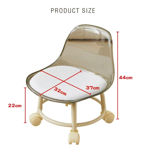 Rolling Stool with Backrest, 360 Swivel Wheels, Ergonomic Cushion for Home and Workshop 1