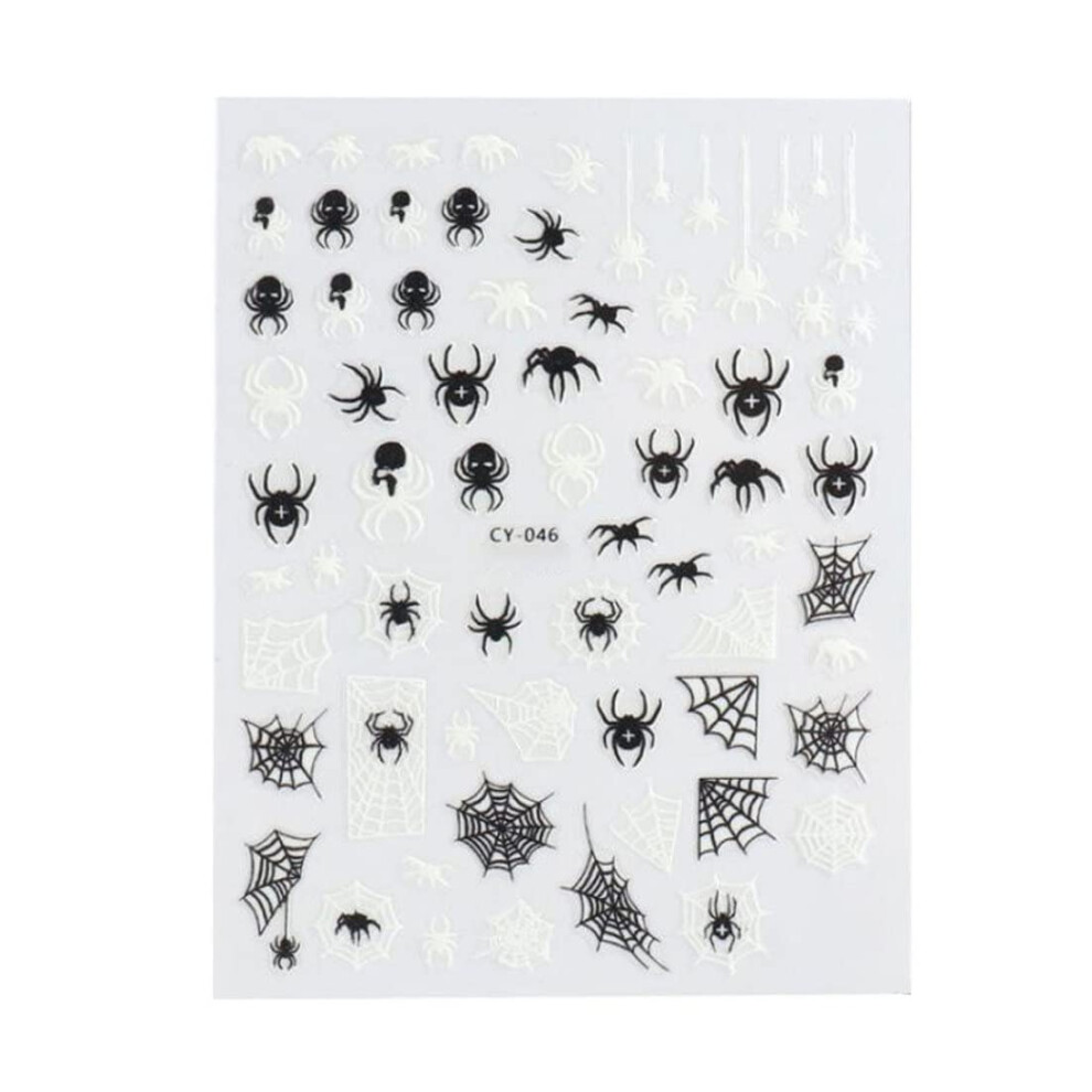 Dark Halloween Nail Stickers 3D Luminous Little Monster Selfadhesive Glow In The Nail Decals