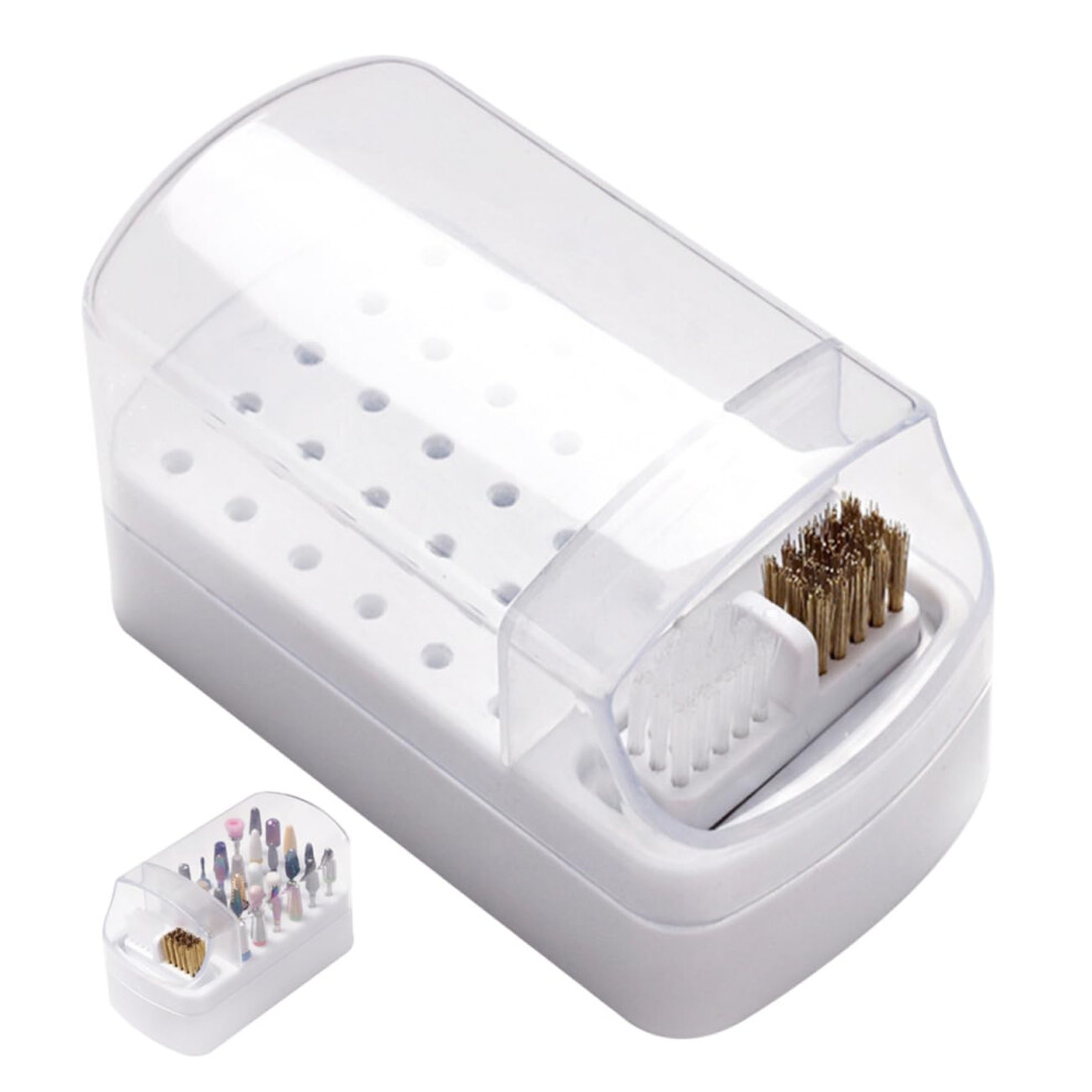 Transparent Nail Drill Bits Holder Organizer with Secure Dust Protection for Travel and Salon Use