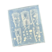 Rose Hourglass Silicone Nail Art Mold with Precise Floral Reliefs for Reusable Craft Designs