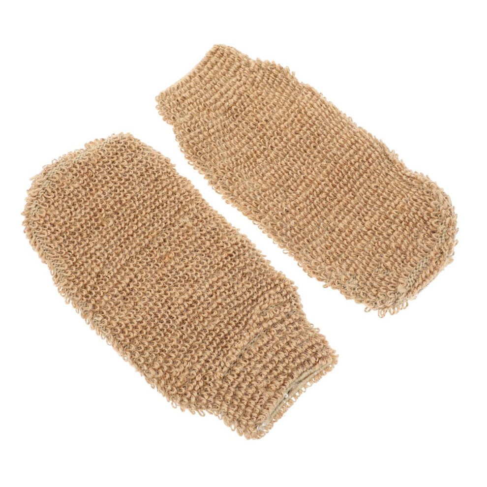 Exfoliating Body Scrub Gloves Jute Deep Cleaning Shower Mitts Gentle Skin Care Compact Travel Size