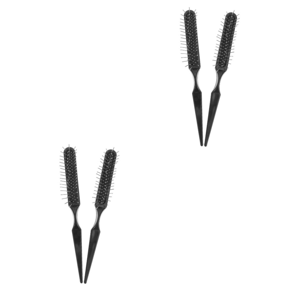 Wire Bristle Hair Brush and Rat Tail Comb Set for Backcombing, Detangling, Volume and Scalp Massage