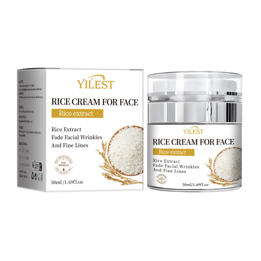 Cream Rice Extract Face Moisturizer Lightweight Hydrating For Deep Hydration And Radiance, 1.69Oz