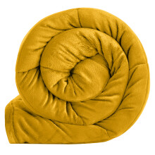 (Yellow Fleece, Super King) Faux Fur Fleece Blanket Large Sofa Bed Warm Throw