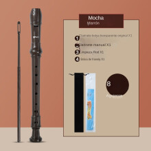 (Caramel Mocha 8 Holes, Bolso de franela) Instrumento Musical Clarionet de 8 agujeros