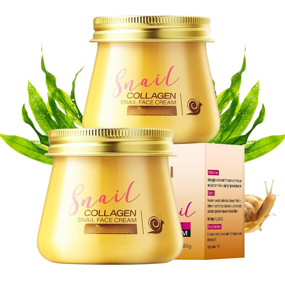 Cream Snail Collagen Face 2Pcs Antiwrinkle Moisturizer For Women Deep Hydration And Firming