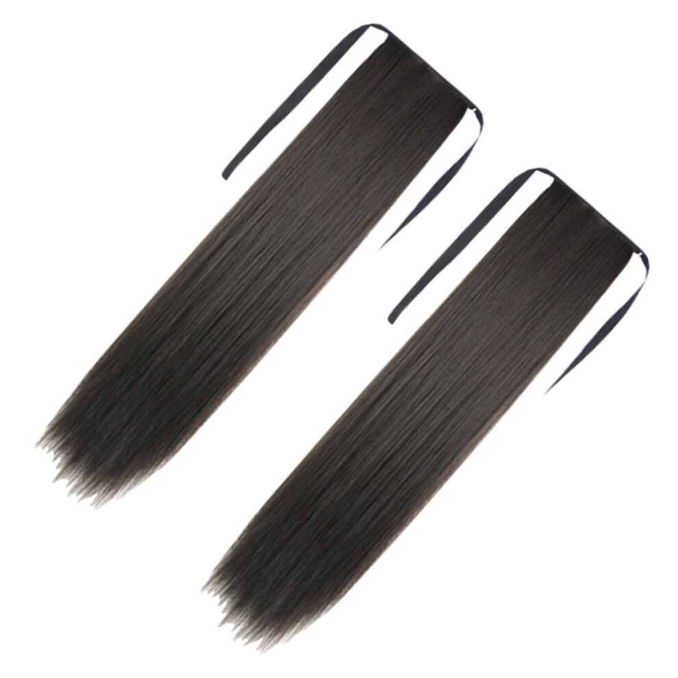Ponytail Hair Extension Clip In Synthetic Wig 45cm Long Straight Hair Piece for Women
