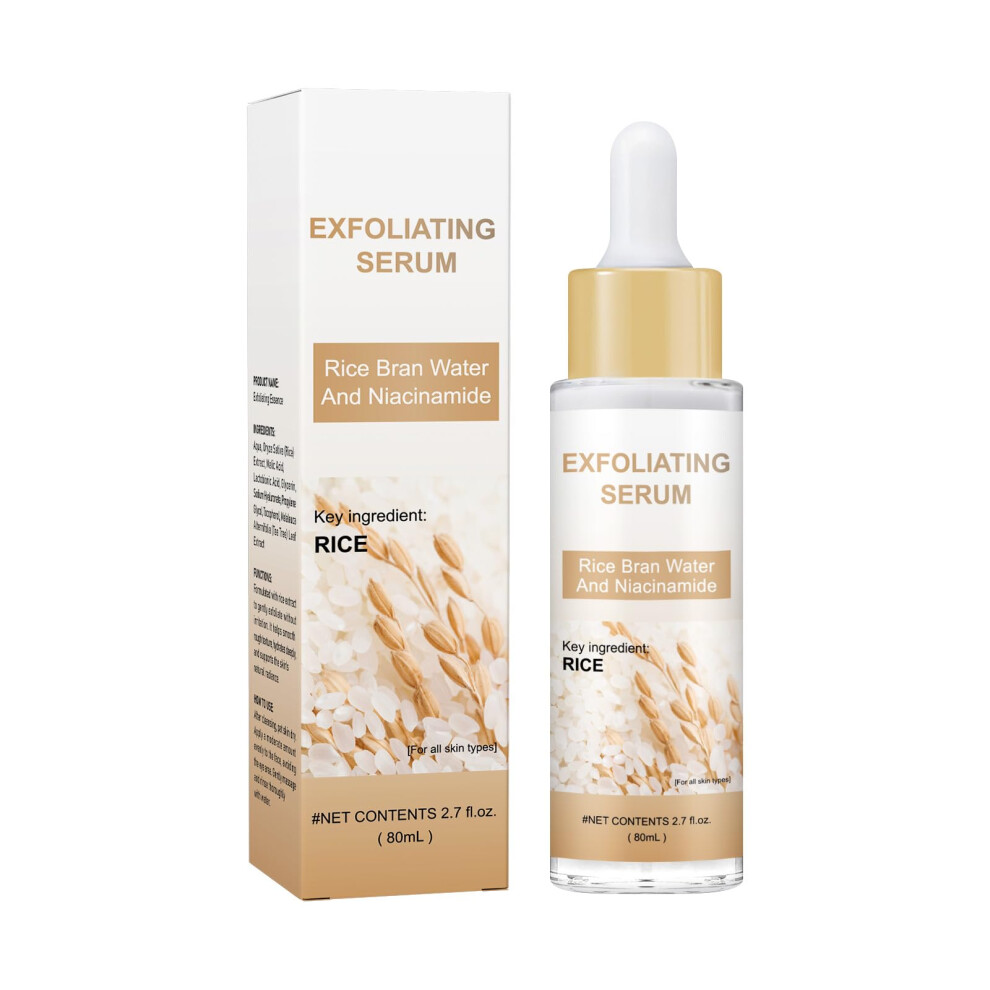 Exfoliating Serum with Rice Bran and Niacinamide for Face and Body, Gentle Radiance Boost for All Skin Types