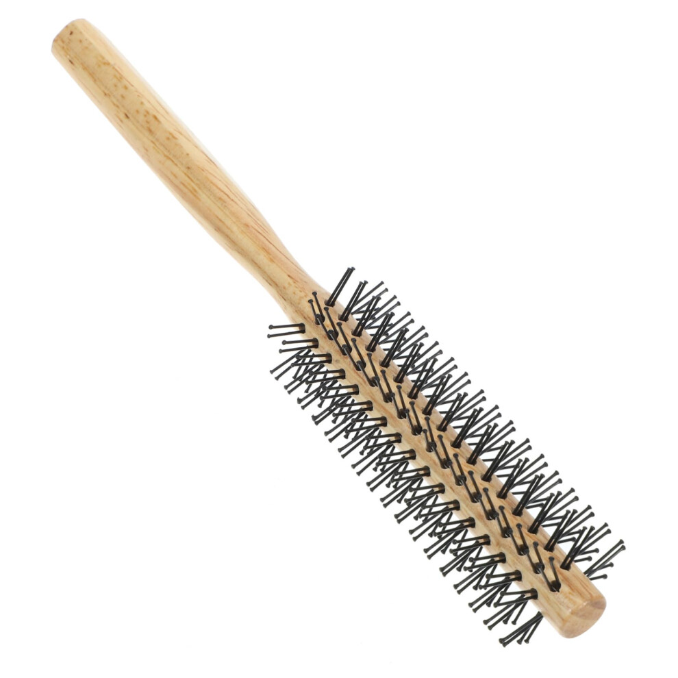 Round Hair Brush for Volume and Styling with Ergonomic Wooden Grip Blow Drying Brush