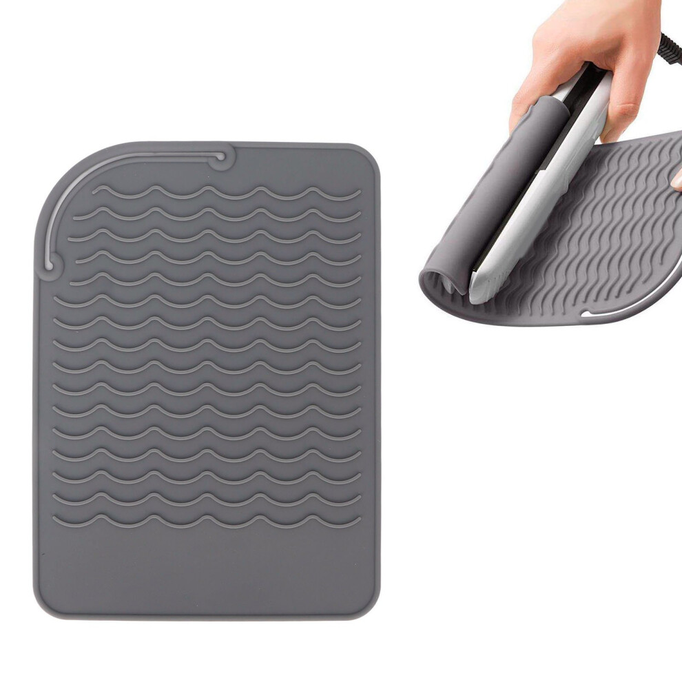 Grey Heat Insulation Silicone Mat 30Cm X 20Cm Corrugated Anti-Skid High Temp