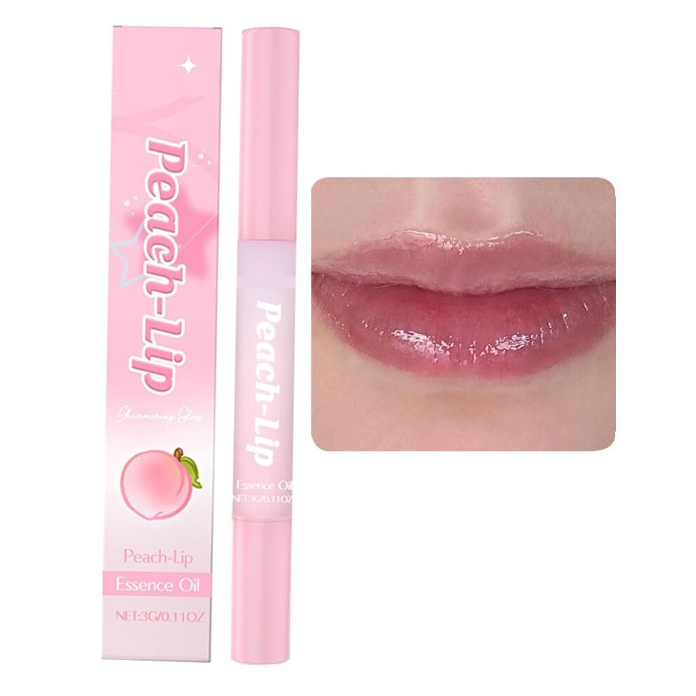 Peach Lip Oil 2pcs  LongLasting Hydration Gloss for Soft Lips with Natural Shine and Flavor