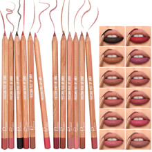 12 Colors Matte Lip Liner Set for Women, Waterproof LongLasting  Pigment Neutral Shade #02