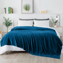 (Teal Fleece, Super King) Faux Fur Fleece Blanket Large Sofa Bed Warm Throw
