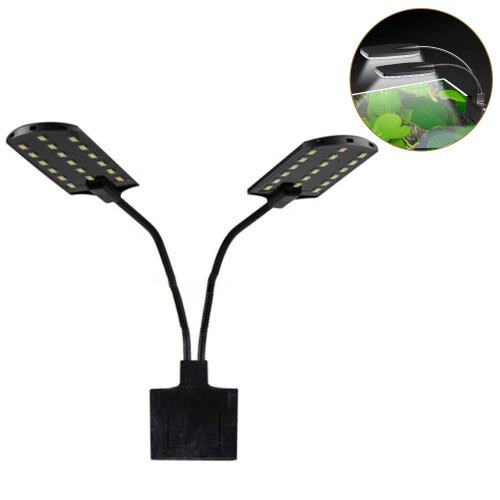 Aquarium Light, Enhance Colors, Double Head Aquarium Light With Customizable Built-In Timer