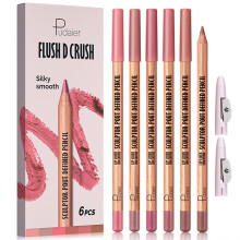 6pcs Waterproof Red Lip Liner Set, Long Lasting Matte Lip Pencil for Precise Contouring