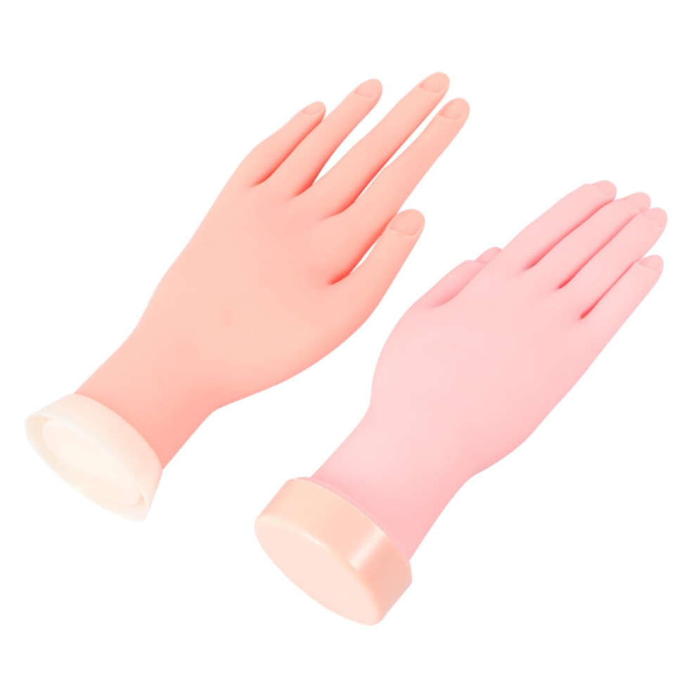 Practice Hand for Nail Art Beginners, Lifesized Flexible Training Hand with Detachable Nail Tips, Reusable