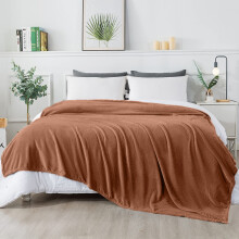(Camel Fleece, Super King) Faux Fur Fleece Blanket Large Sofa Bed Warm Throw
