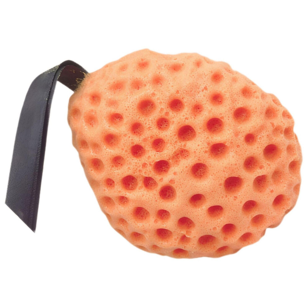 Orange Luxury Bath Sponge For Gentle Exfoliation And Rich Lather On Body And Face