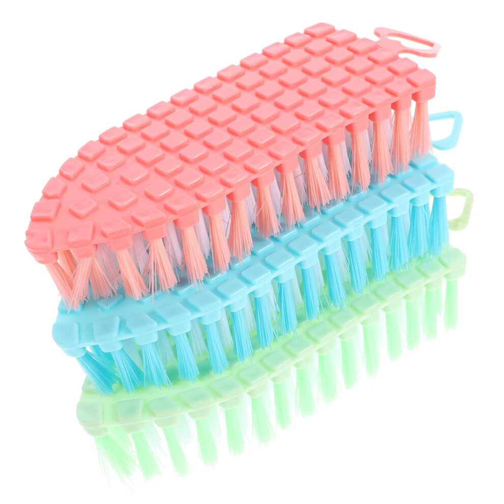 3pcs Nail Brush Set with Dense Firm Bristles for Manicure Pedicure Shoes and Household Cleaning