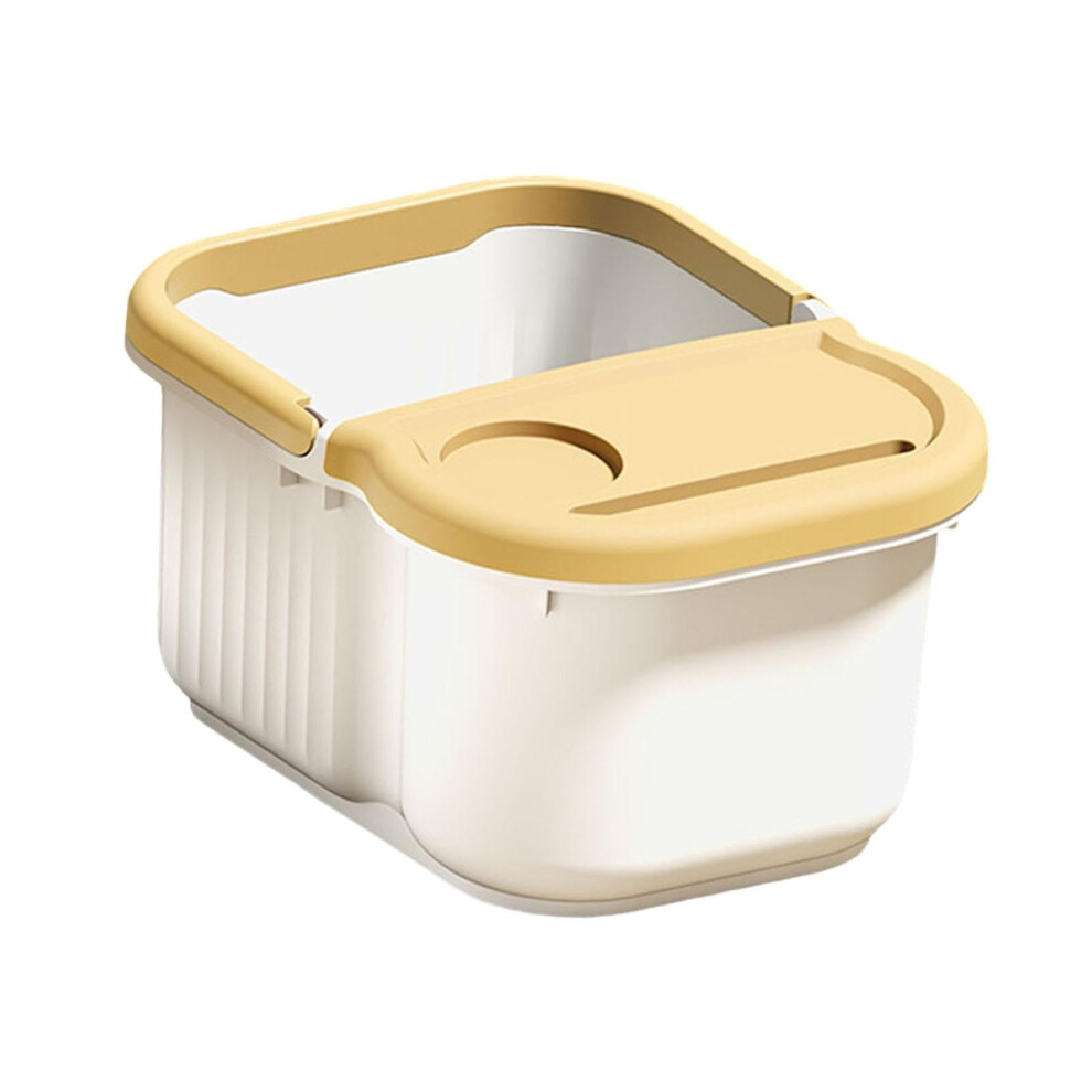 Foot Soak Tub with Massage Dots, CalfDeep Basin with Handles, AntiSlip, White Yellow