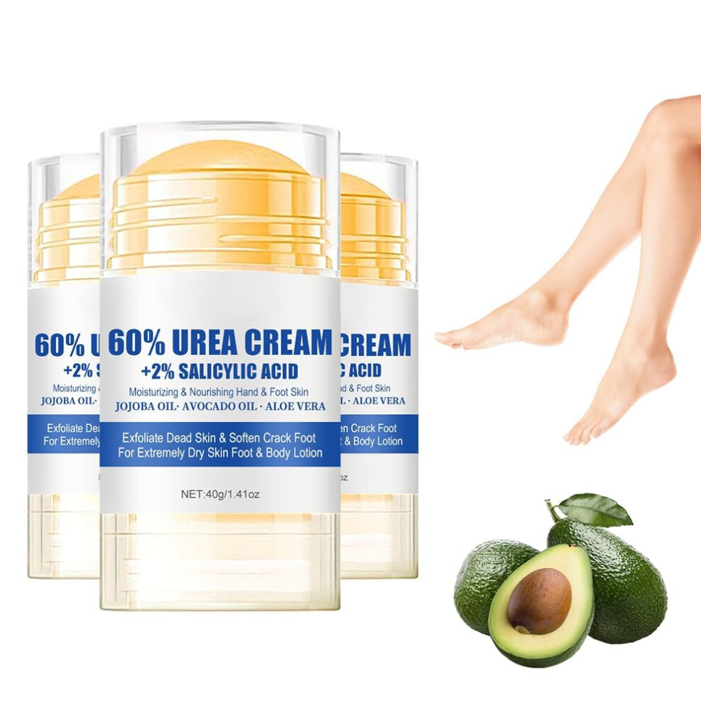 Cream 60% Urea Foot Stick For Deep Hydration And Cracked Heel 3Pcs Moisturizing Balm For Feet Knees Elbows Hands