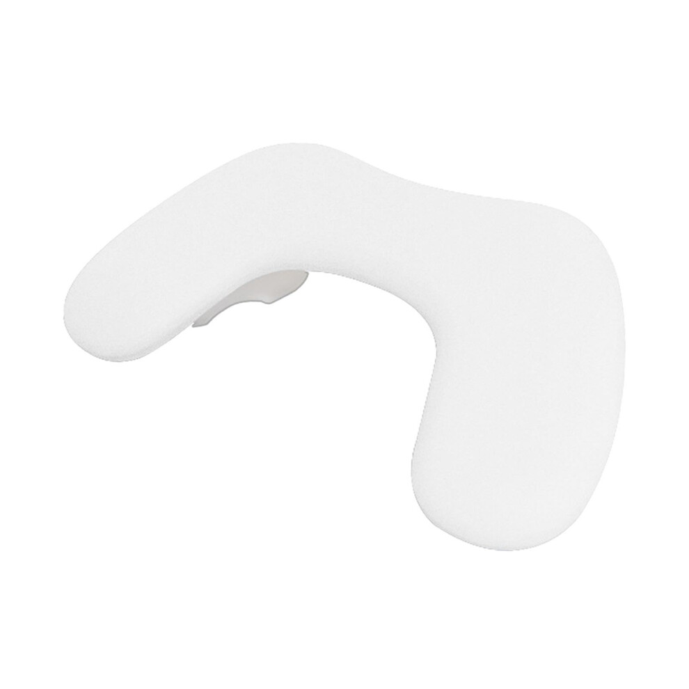 White Nail Hand Rest Pu Leather Ergonomic Ushape With Stable Wooden Base Manicure Pillow
