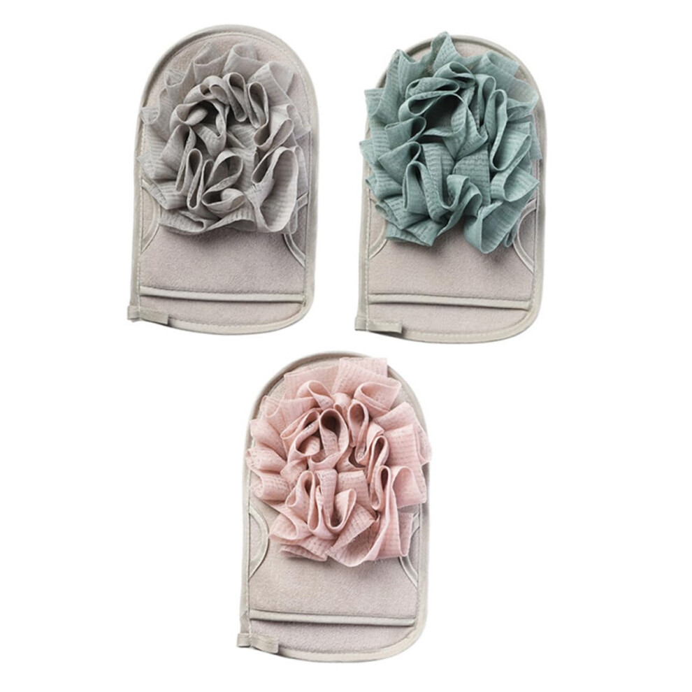 Exfoliating Bath Gloves 3pcs DualSided Texture for Deep Body Scrub and Dead Skin Removal