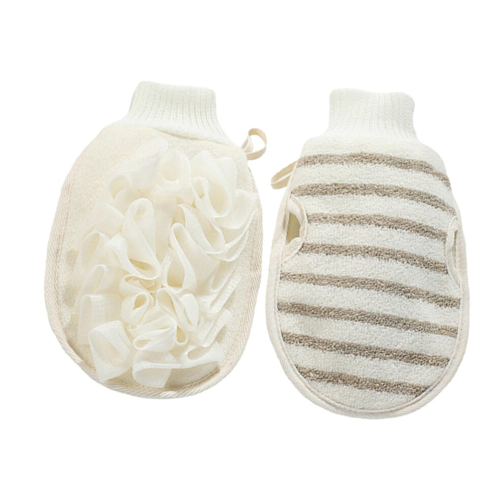 Exfoliating Gloves 2pcs DualSided Flax Bath Mitts for Gentle Skin Scrub and Dead Skin Removal