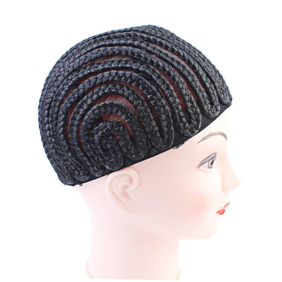 2pcs Elastic Cornrow Wig Making Caps with Secure Combs Breathable Soft Fabric for Braiding