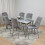 Dining Table and 6 Chairs Table With 6 Grey Chairs 1