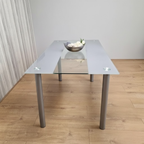Dining Table and 6 Chairs Table With 6 Grey Chairs 1