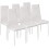 Dining Table Set with 6 White Faux Leather Chairs 6
