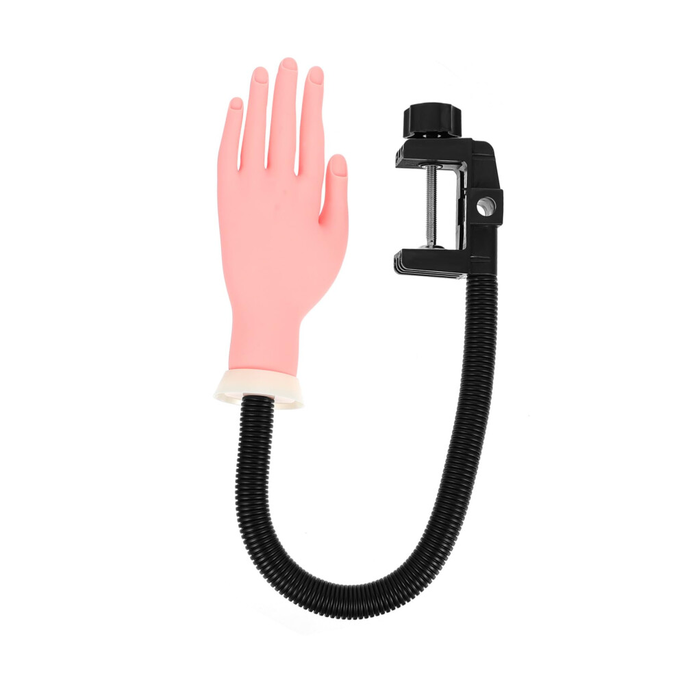 Flexible Nail Practice Hand with Movable Adjustable Fingers for Manicure Training and Nail Art