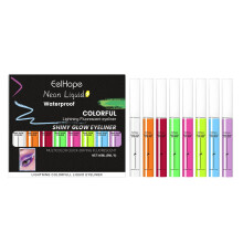 Fluorescent Liquid Eyeliner Set with Vivid Neon Colors Waterproof Pen for Halloween Party Makeup