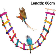 Pet Paradise: Ponte a scaletta per uccelli di piccola e media taglia, in vero legno e tintura alimentare, colori vivaci che stimolano la vista,