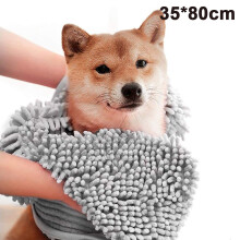 Toalha para cães em microfibra resistente, com textura tipo "macarrão", secagem rápida, superabsorvente, macia e confortável, com bolsos para