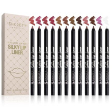 12 Color Waterproof Matte Lip Liner and Lipstick Set with Smooth Blend Texture