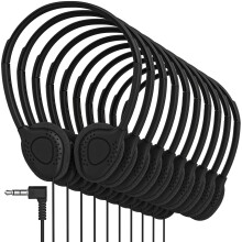 Maeline Bulk Wired On-Ear Headphones, (10 Pack, Black)