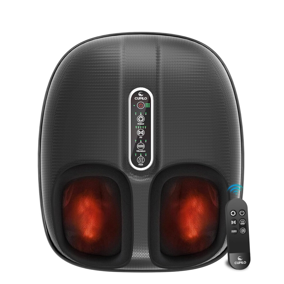Cupilo Cuplo Foot Massager With Heat, Fsa Hsa Eligible Shiatsu Foot Massager With Remote, Multi-Level Compression Deep Foot Massage For Neuropathy And