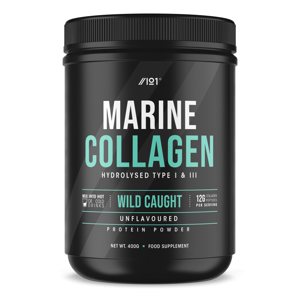 Alpha01 Marine Collagen Protein Powder 400G - Wild-Caught Canadian Marine Collagen - Unflavoured - Types 1 & 3 Hydrolysed Collagen Peptides - 33 Day Supply