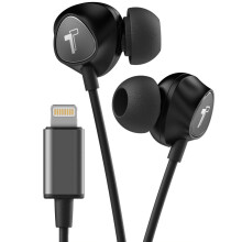 Thore iPhone Earphones (MFi Apple Certified) In Ear Wired Earbuds with Lightning Connector (Inline Volume and Mic) (Black)