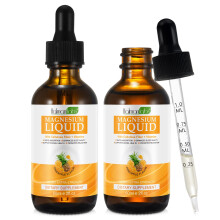 Magnesium Glycinate Liquid Drops-1000mg Magnesium Liquid Supplement with Cellulose Fiber, Bromelain, Vitamin B6, C, D, Zinc, Magnesium Liquid