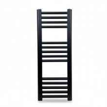 Greened House Black Straight Heated Towel Rail W300mm x H800mm Flat Central Heating Towel Rail Radiator